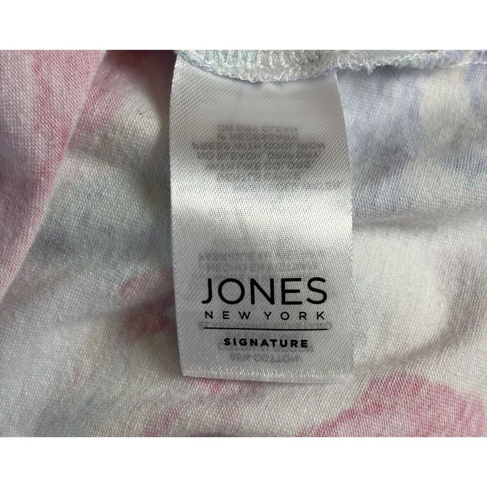 Jones New York Signature Floral Top Womens XXL Pastel Watercolor Blue PIink SS - Picture 9 of 9